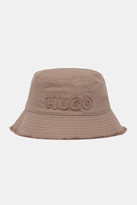 Bavlněný klobouk HUGO béžová barva, 50540948