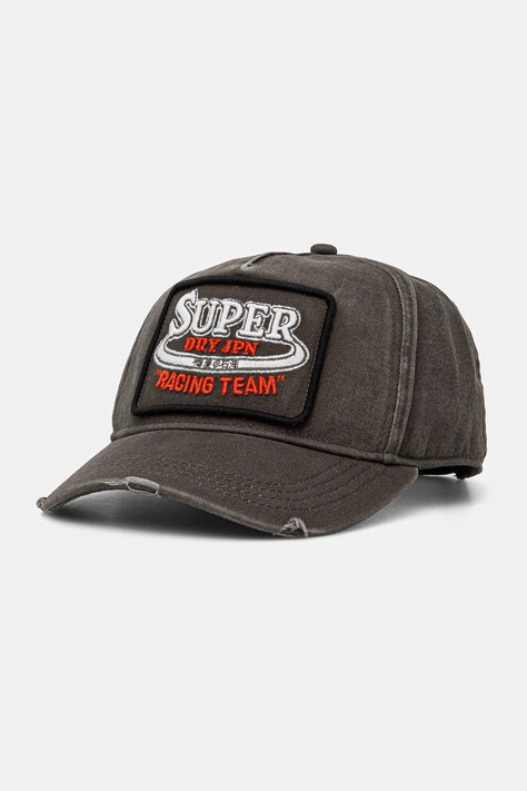 Superdry șapcă de baseball din bumbac culoarea gri, cu imprimeu, W9010177A-02A