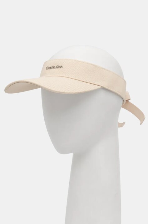 Хлопковый козырёк Calvin Klein цвет бежевый однотонная K60K613144