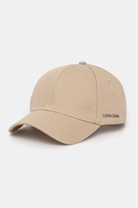 Бавовняна бейсболка Calvin Klein колір бежевий однотонна K60K612910