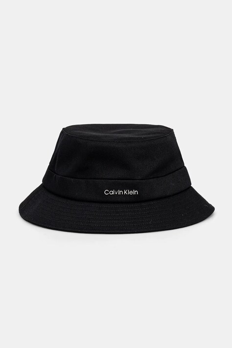 Calvin Klein palarie din bumbac culoarea negru, bumbac, K60K613161