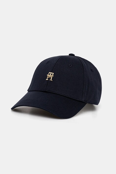 Хлопковая кепка Tommy Hilfiger цвет синий с аппликацией AW0AW17128