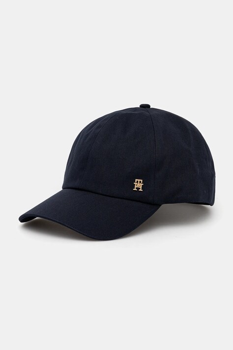 Хлопковая кепка Tommy Hilfiger цвет синий однотонная AW0AW17138