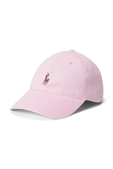 Бавовняна бейсболка Polo Ralph Lauren колір рожевий однотонна 211967361