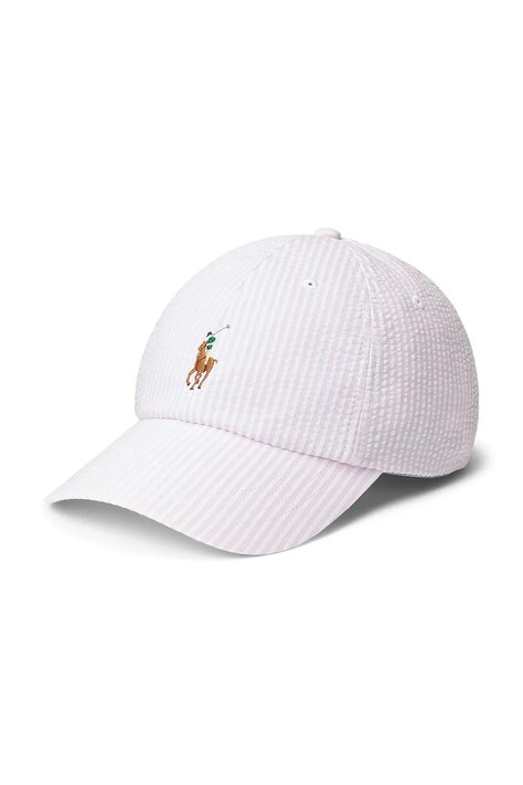 Бавовняна бейсболка Polo Ralph Lauren колір рожевий візерунок 211967368