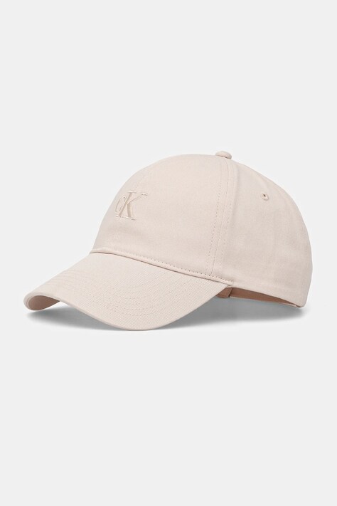 Bavlněná baseballová čepice Calvin Klein Jeans růžová barva, s potiskem, LV04K5024G