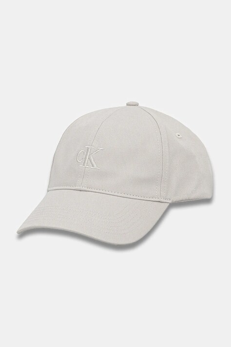 Calvin Klein Jeans czapka z daszkiem bawełniana kolor beżowy z nadrukiem LV04K5024G