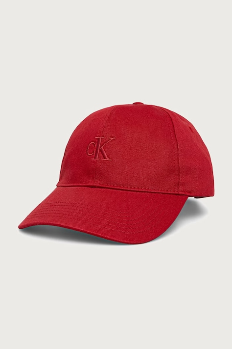 Calvin Klein Kapa s šiltom ženska bombažna bordo LV04K5024G