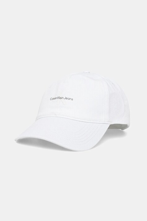 Бавовняна бейсболка Calvin Klein Jeans колір білий однотонна LV04K5027G