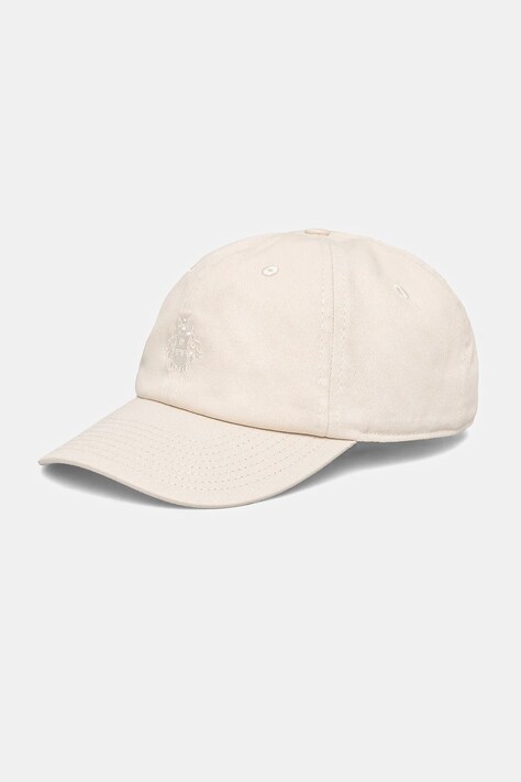 Хлопковая кепка Bally цвет бежевый с аппликацией WHA020