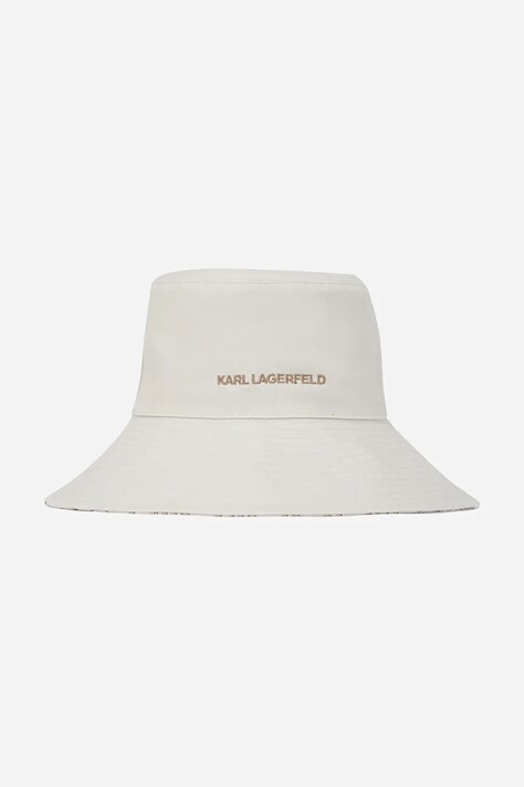 Karl Lagerfeld pălărie din bumbac culoarea alb, bumbac, A2W33017