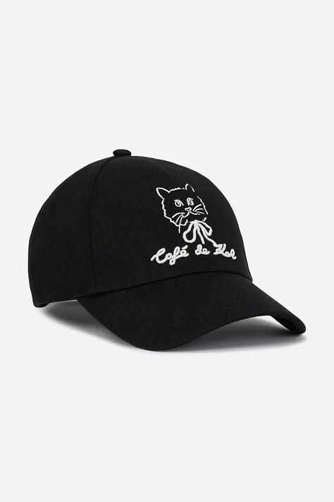Karl Lagerfeld șapcă de baseball din bumbac culoarea negru, cu imprimeu, A2W33047