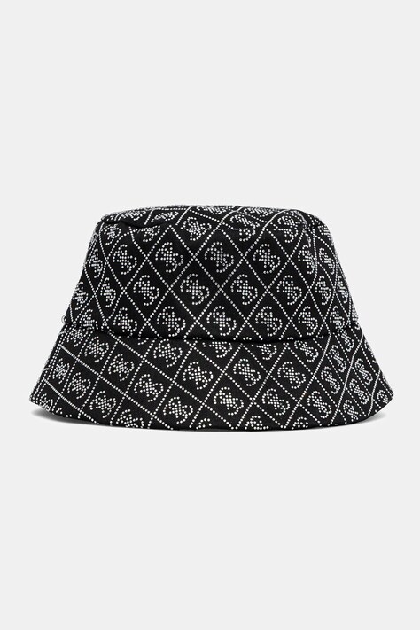 Klobúk Guess čierna farba, AW5285 COT01