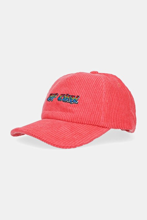 Manšestrová kšiltovka Rip Curl růžová barva, s aplikací, 04WWHE