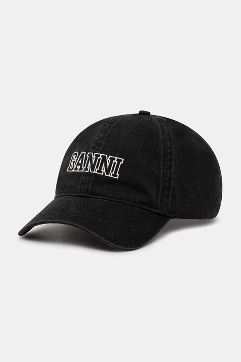 GANNI berretto da baseball in cotone Cap Hat colore nero A6300