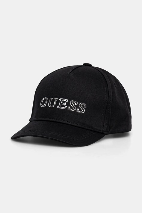 Παιδικό βαμβακερό καπέλο μπέιζμπολ Guess χρώμα: μαύρο, J5RZ40 WO08O