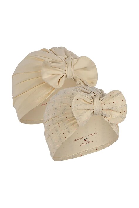Παιδικός σκούφος Konges Sløjd BASIC 2 PACK BAMBI BUNNET GOTS 2-pack χρώμα: μπεζ, KS102253