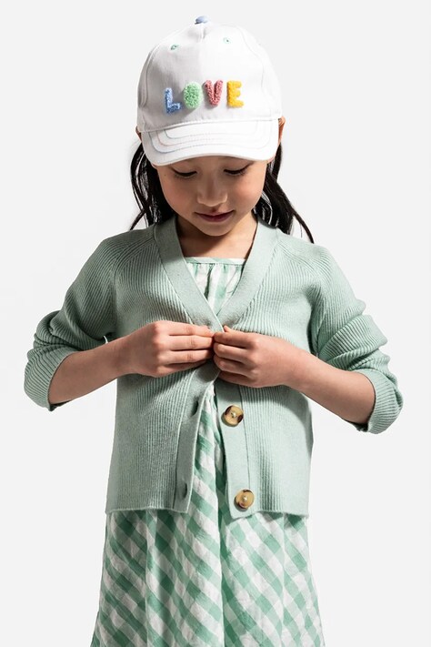 Coccodrillo șapcă din bumbac pentru copii culoarea alb, cu imprimeu, ACCESSORIES SUMMER GIRL