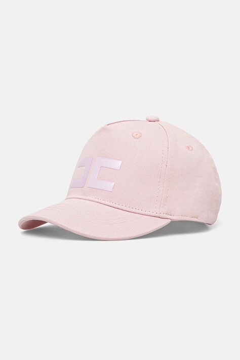 Elisabetta Franchi șapcă de baseball din bumbac culoarea roz, cu imprimeu, EFCP025.C.CA010