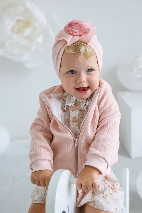 Дитяча шапка Jamiks ONDINE колір рожевий з тонкого трикотажу JWH075