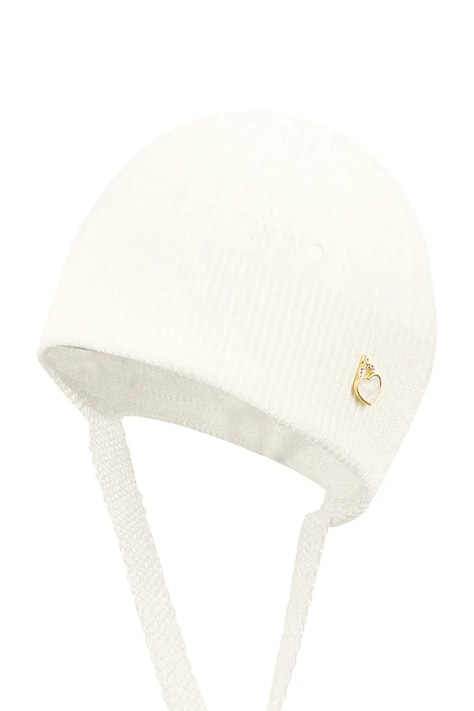 Jamiks czapka dziecięca SEANNA kolor biały z cienkiej dzianiny JWH065
