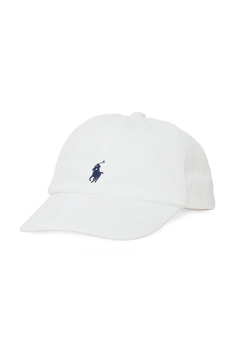 Παιδικό βαμβακερό καπέλο μπέιζμπολ Polo Ralph Lauren χρώμα: άσπρο, 320552489001