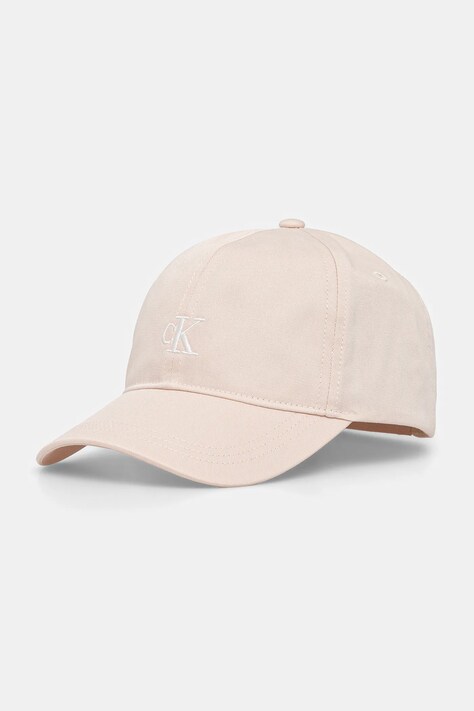 Детская хлопковая кепка Calvin Klein Jeans цвет розовый однотонная IU0IU00150