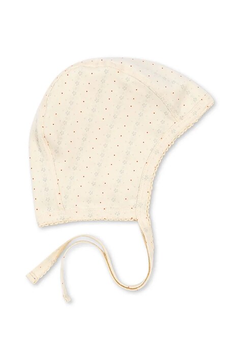 Konges Sløjd căciulă bebe BASIC BABY HELMET GOTS culoarea bej, din tesatura uni, KS102252