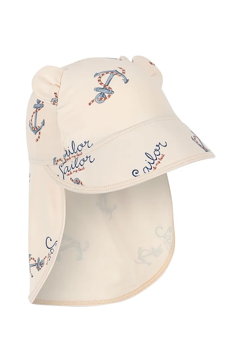 Detská baseballová čiapka Konges Sløjd ASTER BEAR SWIM HAT GRS béžová farba, vzorovaná, KS103269