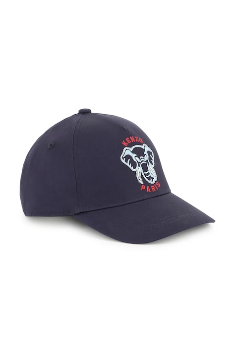 Детская хлопковая кепка Kenzo Kids цвет синий с принтом K60880