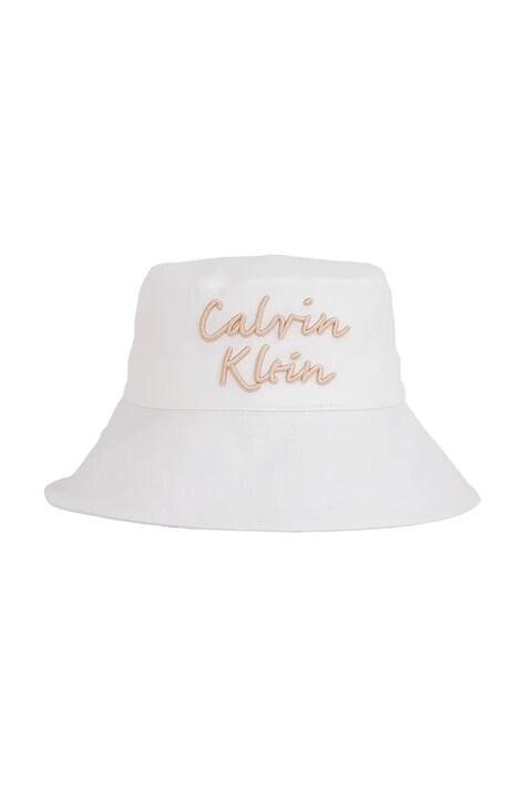Calvin Klein Jeans pălărie de in pentru copii culoarea alb, IU0IU00702