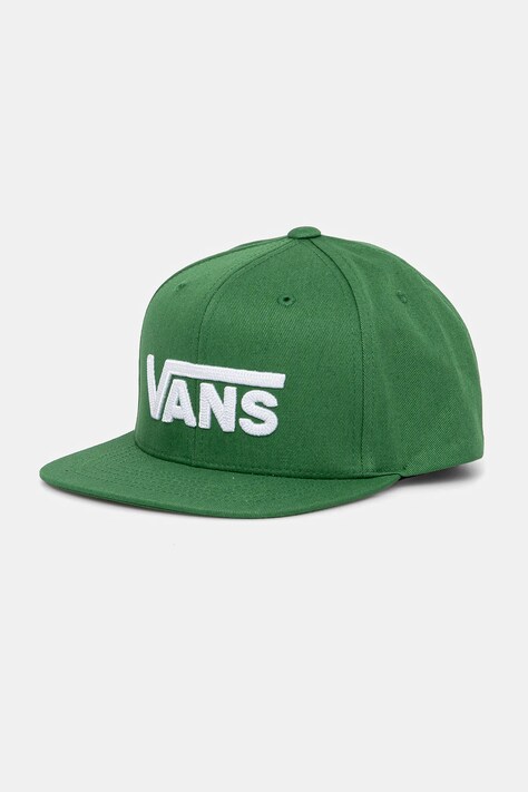 Παιδικό βαμβακερό καπέλο μπέιζμπολ Vans DROP V II SNAPBACK χρώμα: πράσινο, VN0A36OUBR11
