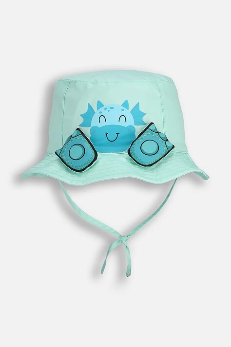 Детска памучна капела Coccodrillo в тюркоазено от памук ACCESSORIES SUMMER BOY