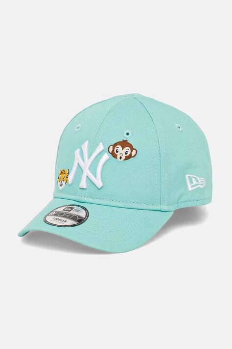 New Era cappello con visiera in cotone bambini NEW YORK YANKEES colore turchese con applicazione 60667517
