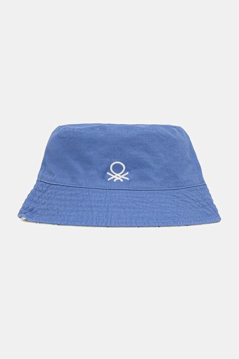 Obojestranska bombažna otroška kapa United Colors of Benetton vijolična barva, 6KQACA02M