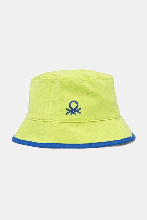 United Colors of Benetton pălărie reversibilă pentru copii culoarea verde, bumbac, 6YPLGA01G