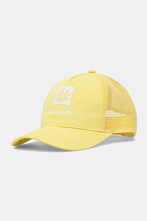 United Colors of Benetton șapcă de baseball pentru copii culoarea galben, cu imprimeu, 6XJNCA02L