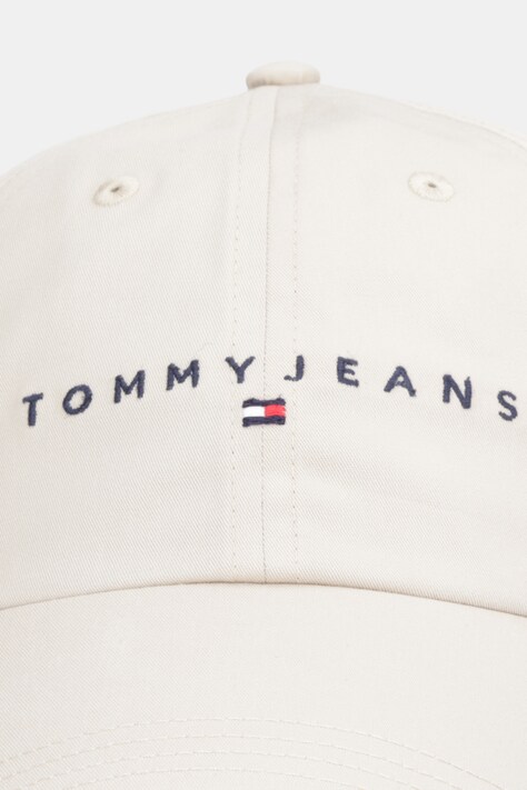 Tommy Jeans czapka z daszkiem bawełniana 0 kolor beżowy z aplikacją AM0AM12958
