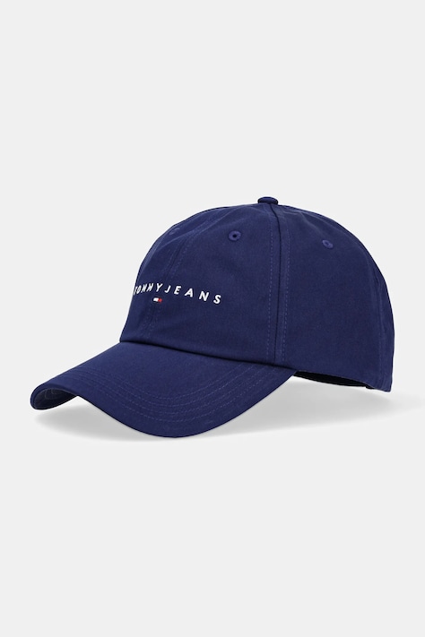 Хлопковая кепка Tommy Jeans 0 цвет синий с аппликацией AM0AM12958
