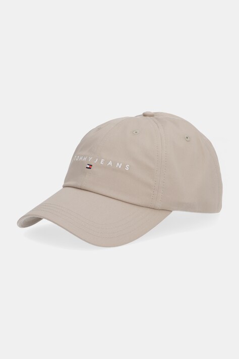 Tommy Jeans czapka z daszkiem bawełniana 0 kolor beżowy z aplikacją AM0AM12958