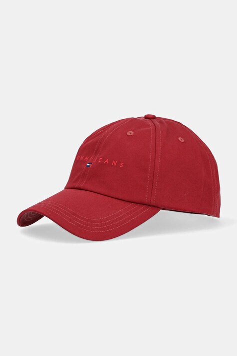 Бавовняна бейсболка Tommy Jeans 0 колір бордовий з аплікацією AM0AM12958