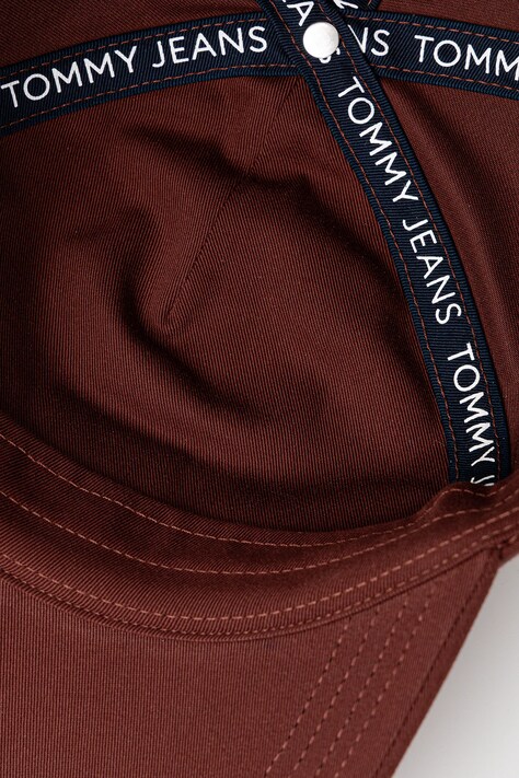 Bavlnená šiltovka Tommy Jeans hnedá farba, s nášivkou, AM0AM12933