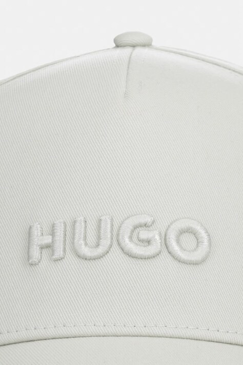 HUGO czapka z daszkiem bawełniana Jude kolor zielony z aplikacją 50533410