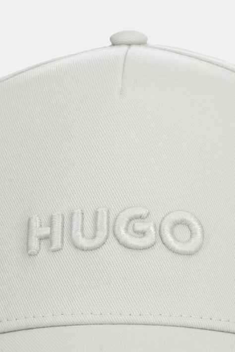 HUGO czapka z daszkiem bawełniana Jude kolor zielony z aplikacją 50533410