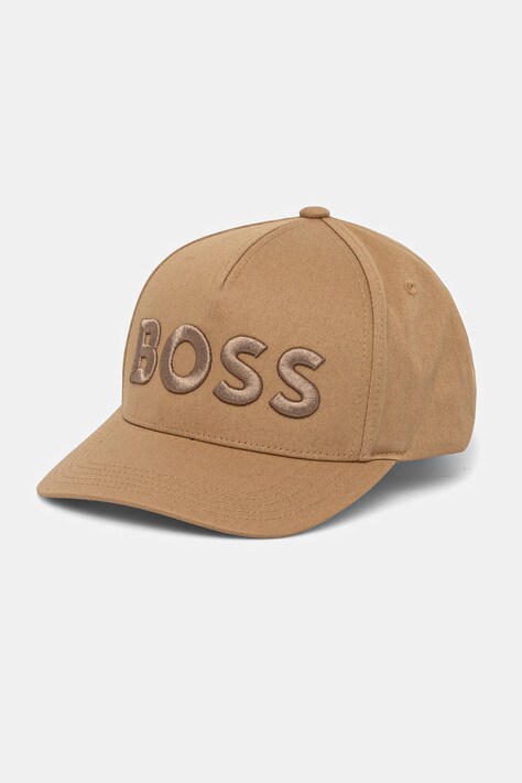 BOSS berretto da baseball in cotone colore nero con applicazione 50536482