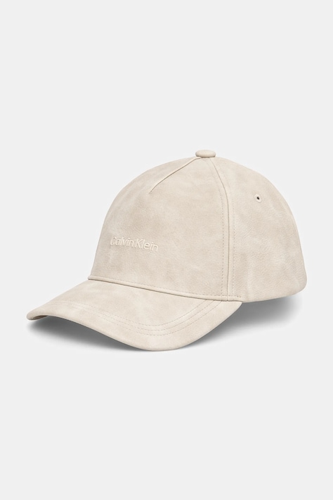 Calvin Klein czapka z daszkiem kolor beżowy gładka K50K512632