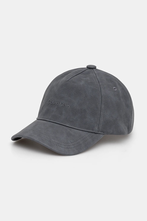 Calvin Klein czapka z daszkiem kolor szary gładka K50K512632