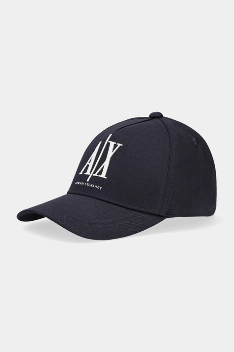 Armani Exchange czapka z daszkiem bawełniana kolor granatowy z aplikacją XM000811 AF13343