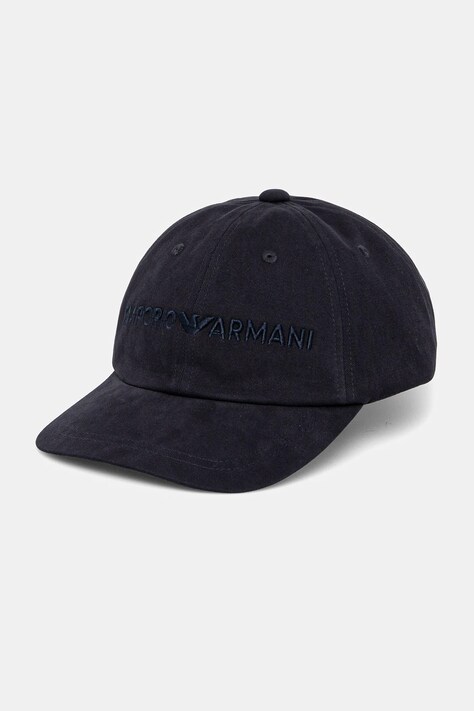 Emporio Armani șapcă de baseball din bumbac culoarea bleumarin, cu imprimeu, EM001319 AF14032