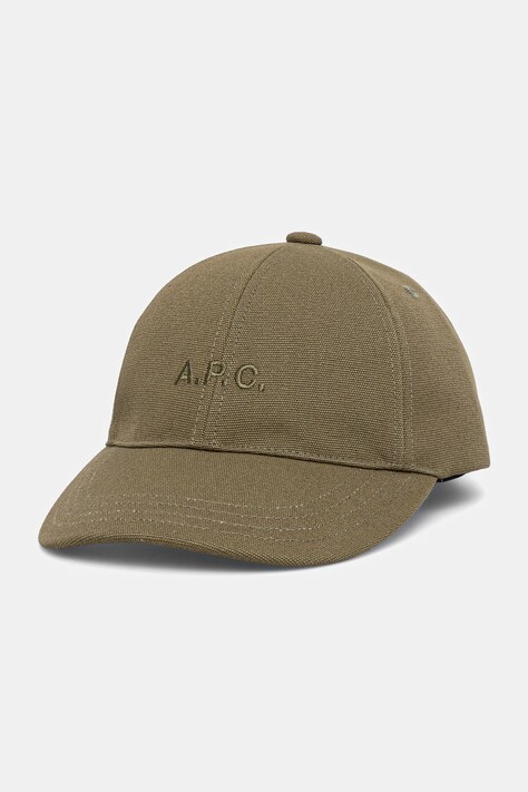 Бавовняна бейсболка A.P.C. casquette charlie колір зелений однотонна COGYX.M24069
